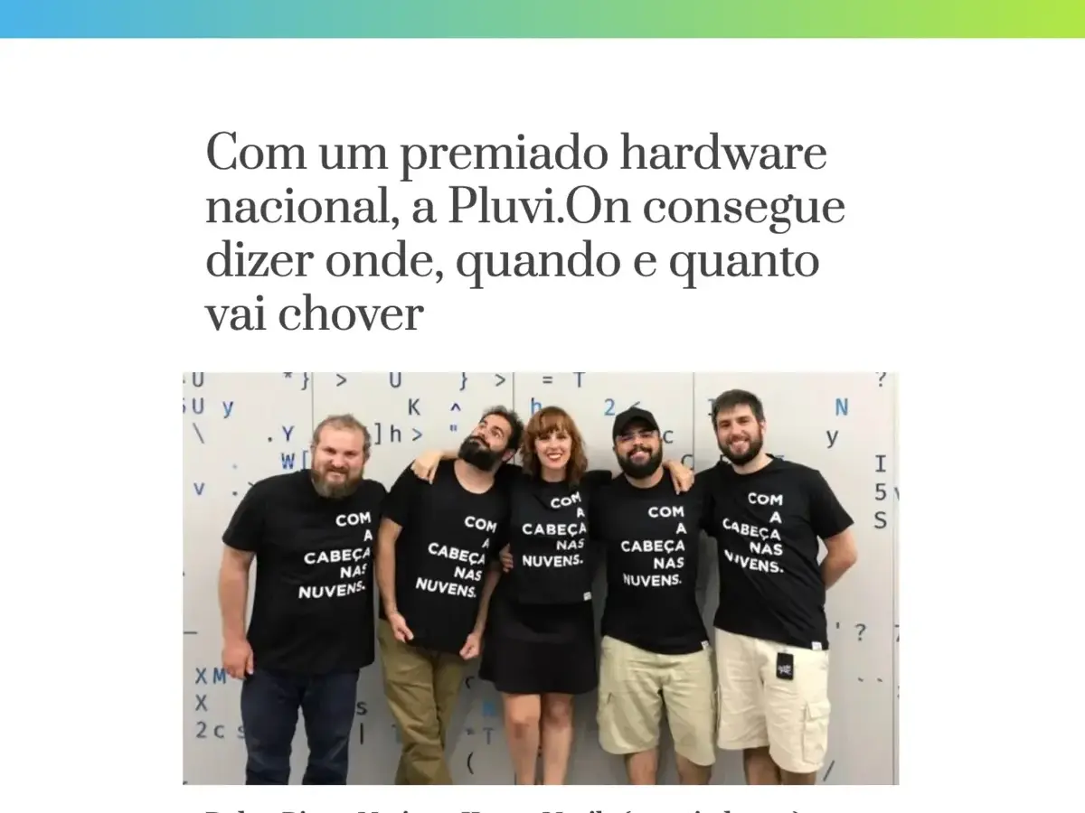 Matéria do Projeto Draft sobre a Pluvi.On