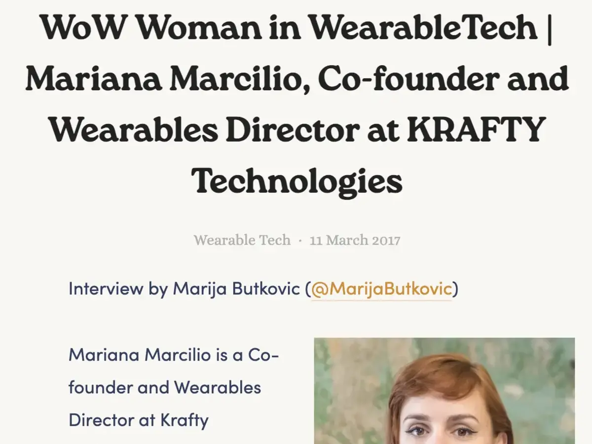 Entrevista de Mari Marcílio para Women of Wearables